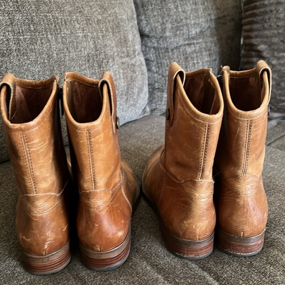 Vince Camuto Payatt Boots Size 8 M Warm Cognac Patina Round Toe - Picture 15 of 16